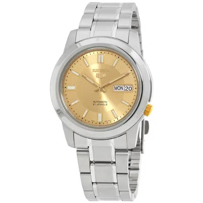 Seiko Series 5 Automatic Gold Dial Men's Watch Snkk13k1 In Metallic