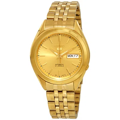 Seiko Series 5 Automatic Gold Dial Men's Watch Snkl28 In Yellow