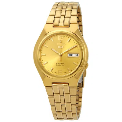 Seiko Series 5 Automatic Gold Dial Men's Watch Snkl64 In Yellow