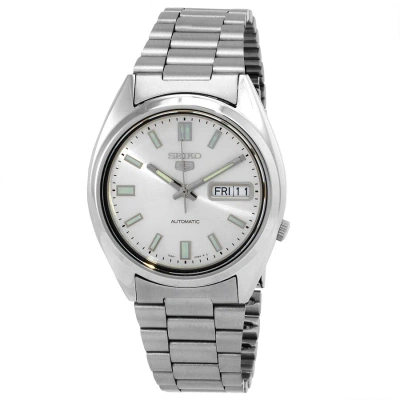 Seiko Series 5 Automatic Silver Dial Men's Watch Snxs73k1 In Silver / Skeleton