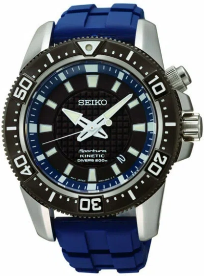 Pre-owned Seiko Ska563 Men's Sportura Kinetic Quartz 200m S. Steel Polyurethane Watches