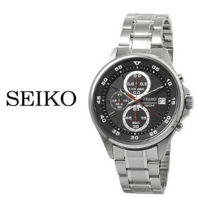 Pre-owned Seiko Sks627j1 Stainless Steel Quartz 100m Wr Chronograph Mens Watch