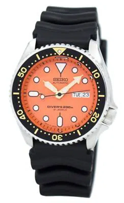 Pre-owned Seiko Skx Automatic Divers 200m Japan Made Orange Dial Skx011j1 Mens Watch