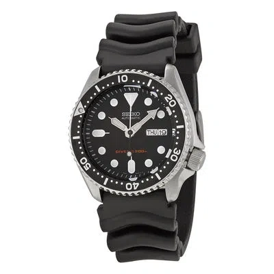 Pre-owned Seiko Skx007 Automatic Black Dial Rubber Strap 200m Scuba Diver Watch Skx007k1