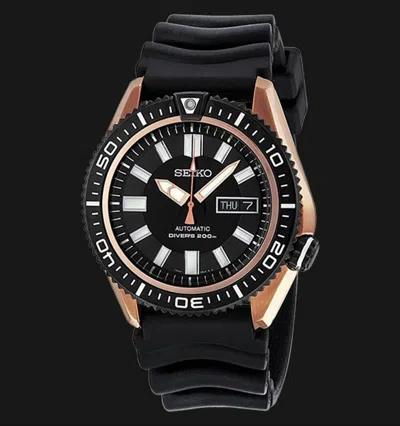 Pre-owned Seiko Skz330 Star Gate Skz330k1 Watch Automatic Rubber 7s36-04p0 Rose Gold