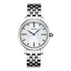 Seiko Small Blue Waterproof Quartz Watch In Silver