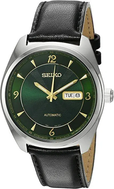Pre-owned Seiko Snkn69 Recraft Men's Automatic Green Dial Leather Strap Watch