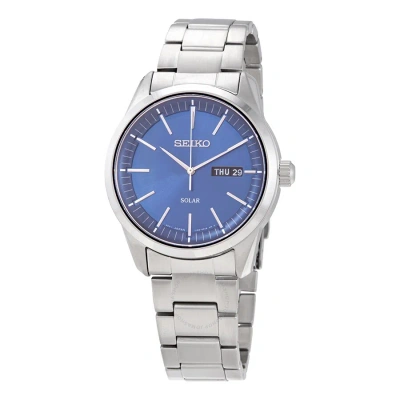 Seiko Solar Blue Dial Stainless Steel Men's Watch Sne525p1