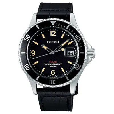 Pre-owned Seiko Solar Men's Black Watch - Szev013