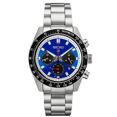 Pre-owned Seiko Speedtimer Solar Chronograph Blue Dial 41mm Men's Watch Ssc931