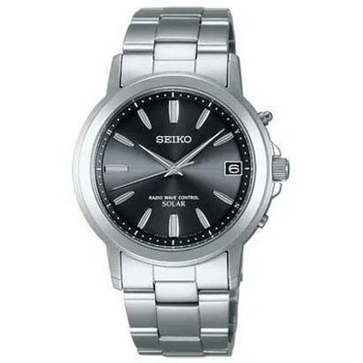 Pre-owned Seiko Spirit Sbtm169 Black Solar Atomic Radio Men's Watch In Box