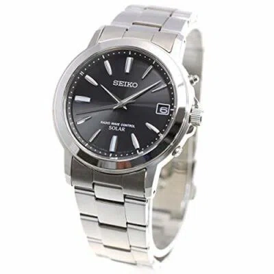 Pre-owned Seiko Spirit Solar Radio Clock Sbtm169 10 Atm Men's Watch Silver / Black