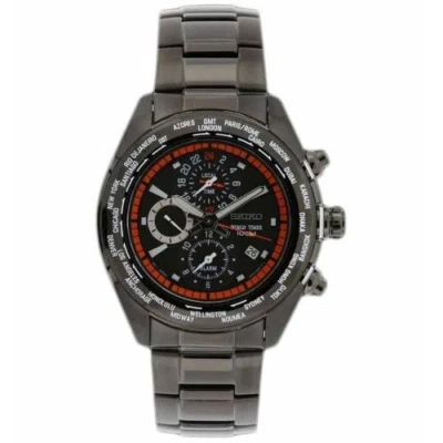 Pre-owned Seiko Spl037p1 Men Watch Criteria Timer Multi-function Alarm World Time Gmt Grey