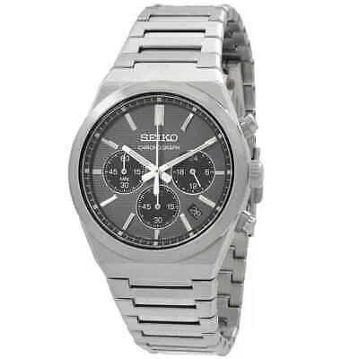 Pre-owned Seiko Sport Chronograph Quartz Grey Dial Men's Watch Ssb455p1