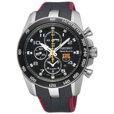 Pre-owned Seiko Sportura Barcelona Chronograph Stainless Steel Quartz Men Snae93p1