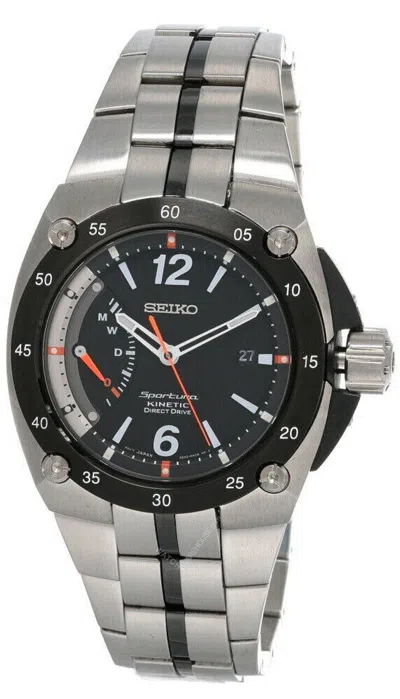 Pre-owned Seiko Sportura Kinetic Direct Drive Ss Men's Watch Srg005