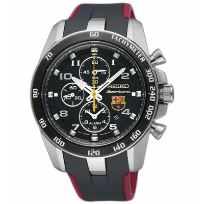 Pre-owned Seiko Sportura Snae93p1 Chronograph 7t62 Quartz 100m Rubber Tachymeter Alarm