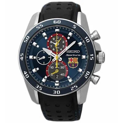 Pre-owned Seiko Sportura Spc089p1 Barcelona 7t82 Quartz Fcb Watch Chronograph Barca