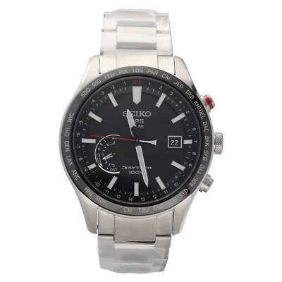 Pre-owned Seiko Sportura Ssf003 Gps Solar Ceramic Stainless Steel 45mm Men's Watch