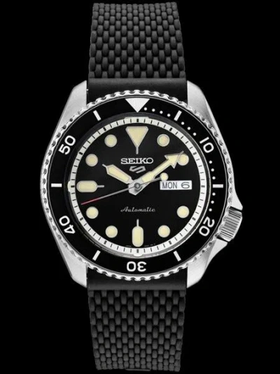 Pre-owned Seiko Srpd95 5 Sport Black Finish Watch (warranty & Fedex 2 Day)