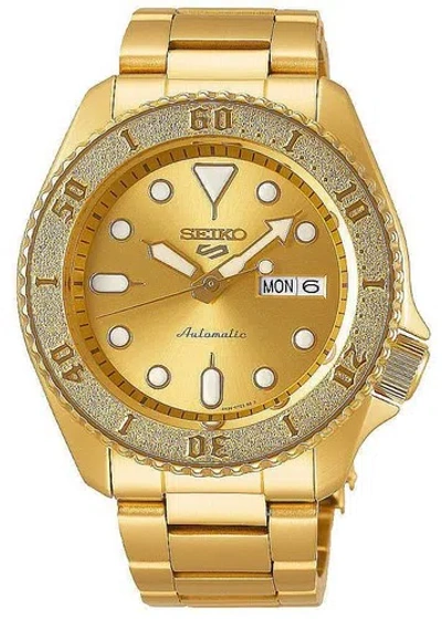 Pre-owned Seiko Srpe74  5 Sports Men's Gold-tone 42.5mm Stainless Steel Watch