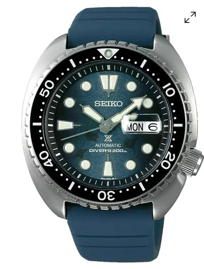 Pre-owned Seiko Srpf77 Prospex Manta Ray King Turtle Blue Dial Automatic Watch Made Japan