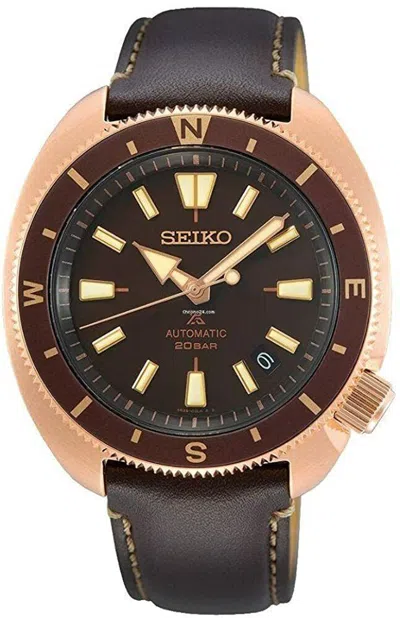 Pre-owned Seiko Srpg18k1,men's Sport,automatic,stainless Steel,leather Strap,date,200m Wr