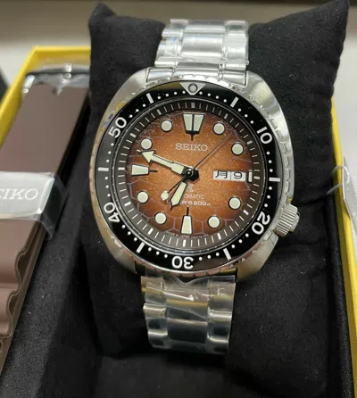 Pre-owned Seiko Srph55 Prospex Turtle Divers 200 M With Extra Brown Band