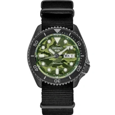 Pre-owned Seiko Srpj37 Watch For Men - 5 Sports - Automatic With Manual Winding Movement, In Black-srpj37