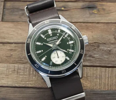 Pre-owned Seiko Ssa451 Presage 60's Style Green Dial Automatic (fedex 2 Day & Warranty)