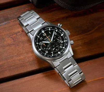 Pre-owned Seiko Ssb447p1 Conceptual Chronograph Black Analog Quartz Men's Casual Watch
