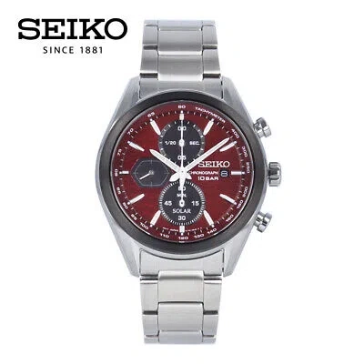 Pre-owned Seiko Ssc771p Ssc771 Solar Analog Chronograph Silver Red