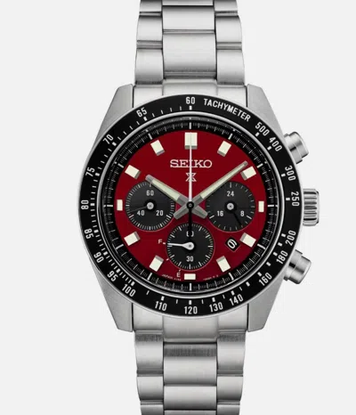 Pre-owned Seiko Ssc927 Speedtimer Watch Red Dial Solar Chronograph 100 Meter Special