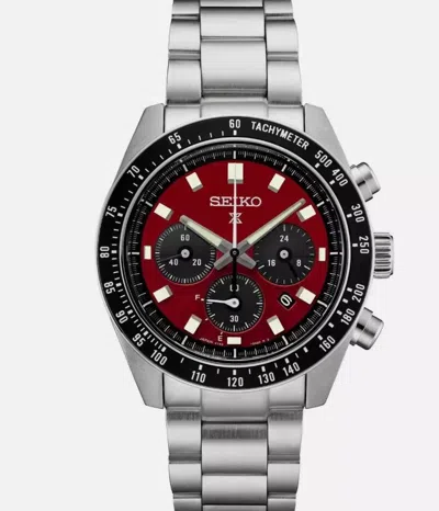 Pre-owned Seiko Ssc927 Speedtimer Watch Red Dial Solar Chronograph 100 Meter Special