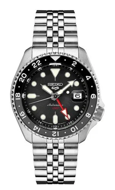 Pre-owned Seiko Ssk001 5 Sports Men's Watch Silver-tone 42.5mm Stainless Steel, Black