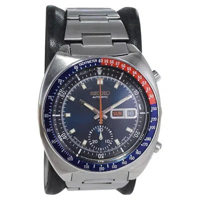 Pre-owned Seiko Stainless Steel Day Date Chronograph From 1990's In Multi