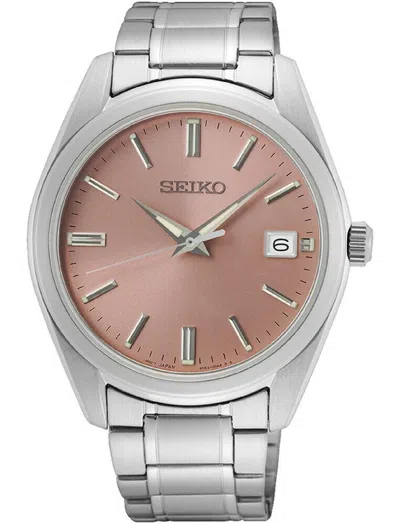 Pre-owned Seiko Stainless Steel Sapphire Quartz Man's Watch Sur523p1