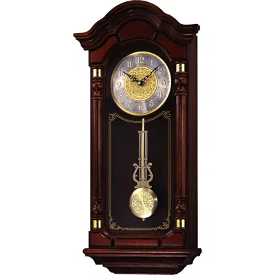 Seiko Stately Pendulum Wall Clock With Chimes In Brown
