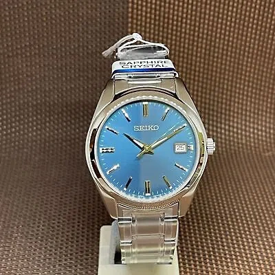 Pre-owned Seiko Sur525p1 Conceptual Quartz Elegant Blue Analog Sapphire Men's Dress Watch