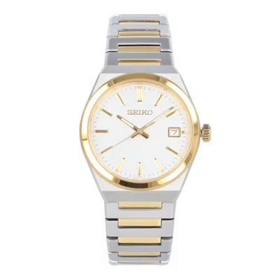 Pre-owned Seiko Sur558p1 Sur558 Men Quartz Analog Stainless Steel Essentials White Dial