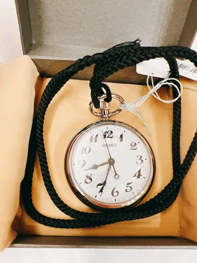 Pre-owned Seiko -new-  Svbr003 Quartz Railroad Railway Pocket Watch Made In Japan Silver