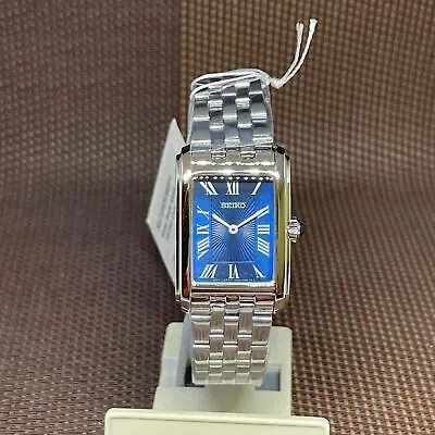 Pre-owned Seiko Swr085p1 Blue Analog Roman Quartz Stainless Steel Women's Classic Watch