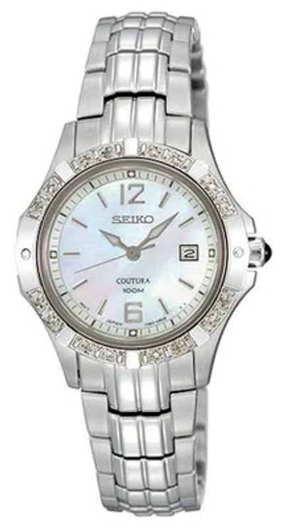Pre-owned Seiko Sxde19 Coutura Mother-of-pearl Dial Diamond Accented Ladies Watch $425