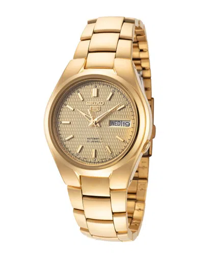Seiko Unisex Series 5 Watch In Gold