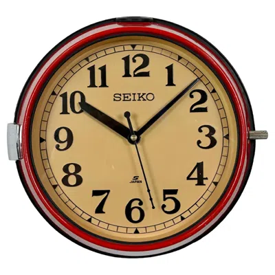 Pre-owned Seiko Vintage Red  Ship Wall Clock, 1970s