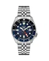 Seiko Watch 5 Sports Gmt Watch, 43mm In Blue/silver