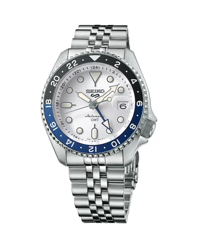 Seiko Watch 5 Sports Watch, 43mm In White/silver