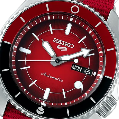 Pre-owned Seiko Watch 5 Sports Naruto & Boruto Uchiwa Sasuke Limited Edition Srpf67