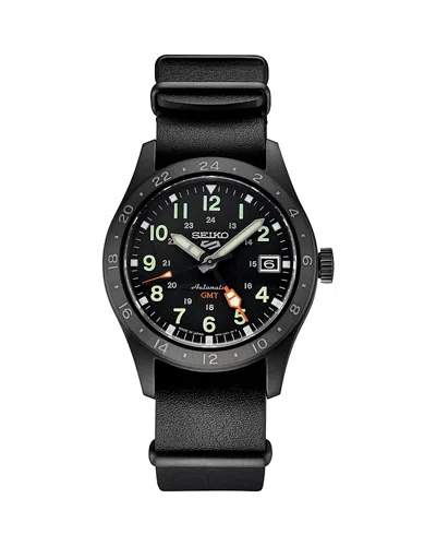 Seiko Watch 5 Sports Watch, 39mm In Black/black