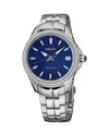 Seiko Watch Coutura Diamonds Watch, 34mm In Blue/silver